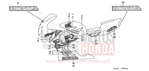 STRIPE/MARK (1) CBR900RRW de 1998